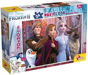 Lisciani, Maxi Puzzle pour enfants à partir de 3 ans, 24 pièces, 2 en 1 Double Face Recto / Verso avec le dos à colorier - Disney 2 La Reine des neiges 86658