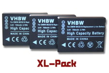 vhbw set de 3 batteries 750mAh pour appareil photo Leica V-Lux 20, V-Lux 30, V-Lux 40 remplace Leica BP-DC7, BP-DC7E