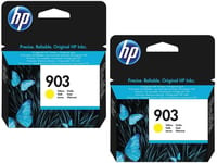 2x HP 903 Yellow Ink Cartridge T6L95AE Dated Nov 2022