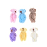 1pcs 3.5cm Joint Bear Plush Stuffed Toy Doll Hair Accessories Pl Pink 2