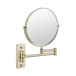 HGXC Wall Mount Makeup Mirror 360 Degree Swivel Rotation with Distortion Free View, Extendable Arm, Two-Sided Extendable