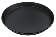 Zenker Plaque de cuisson ronde 30 cm Série Pure, plaque à pizza et à poulier, couleur : noir, Quantité : 1 pièce