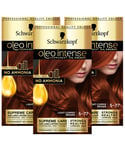 Schwarzkopf Womens 3x Oleo Intense 5-77 Light Copper Brown Silk - One Size