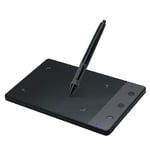 Tablette Graphique 3 Touches de Raccourcis Express avec Stylet sans-Fil a Pile Compatible avec Windows, Mac & Téléphone (Color : Black)