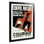 Big Box Art Framed Print of Vintage WPA Poster The Devil Passes Design | Wall Art Picture | Home Decor for Kitchen, Living Room, Bedroom, Hallway, Black, A2 / 24.5x18 Inch / 62x45cm