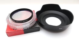 UV Filter and FREE Wide Lens Hood fr Panasonic Lumix DMC FZ330 FZ200 FZ150 FZ100