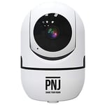 PNJ - IPCAM01 - Caméra intérieure - Tête rotative motorisée - Prévention et sécurité - Détection mouvements Enregistrement vidéo Auto - Vision Infrarouge, portée 15m même dans Le Noir - App dédiée