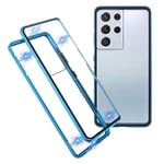 Samsung Galaxy S21 Ultra 5G cover i hærdet glas - Blå