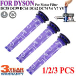 1/2/3pcs Pre-filters For Dyson V6/v7/v8/dc58/dc59/dc61/dc62 Replace 965661-01 Br