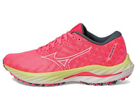 Mizuno Women's Wave Inspire 19 Running Shoe, High/Vis Pink/Snow White, 6.5