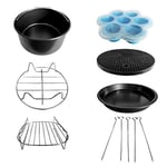 Proscenic Air Fryer Accessory Set, Compatible for 5L-5.5L Air Fryers, Pie Bucket, Pizza Tray, Pizza Tray, Silicone Mat, Egg Shape + Needle * 5, 100% BPA FREE