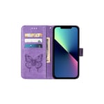 iPhone 15 violetti perhonen suojakotelo