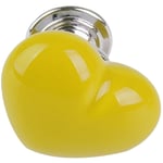 1 pc bouton de poignee en de coeur en metal de meuble /armoire /tiroir (s, jaune)