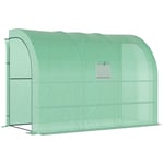 Walk-In Tunnel Wall Greenhouse with Windows and Doors, 2 Tiers