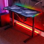 X Rocker Gaming Desk Cobra RGB Lighting With Cup Holder And Headset Hook NEW UK