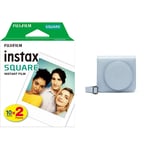 instax 70100148600 SQ1 Camera Case - Glacier Blue & SQUARE Colour Film, 20 Shot Pack