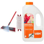 Vileda 1-2 Spray Mop, Microfibre Flat Floor Spray Mop with Extra Head Replacement, Set of 1x Mop and 1x Refill, Red & Vax Original 1.5L Carpet Cleaner Solution | Suitable for Everyday Cleaning
