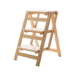 GWW MMZZ Step Ladders 3 Step Ladder Stool/Flower Stand/Low Stool/Nordic Shoes Stool/Change Shoe Bench, Home Storage/Folding Multifunction,Wooden,for Library/Garden/Office/Kitchen/Bathroom,4 Colors