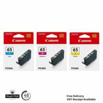 New Genuine Canon CLI-65 C.M.Y Ink Cartridges for Canon Pixma Pro 200 INDATE