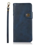 SHIEID Für Xiaomi Mi 11 Lite 5G Hülle Echtes Leder Brieftasche Flip Folio Wallet Tasche Schutzhülle [Kickstand]+[Kartenfächern] Handyhülle für Xiaomi Mi 11 Lite 5G-Blau