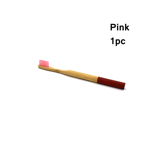 1/5/10pcs Bamboo Toothbrush Wood Handle Oral Care Pink 1pc