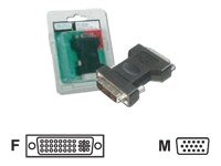 DIGITUS Adaptateur DVI-I vers VGA Noir DVI-I 24 + 5 Femelle vers VGA HD15 mâle sous Blister