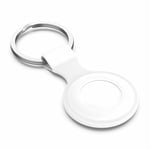 iPro Accessories Keychain Case For AirTag Holder Keyring Case Cover Protective Skin Cover With Keychain Compatible for AirTag 2021 (White)