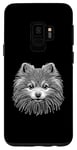 Coque pour Galaxy S9 Line Art Poméranien Pomeranians Chien
