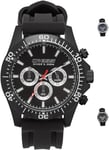 Cressi Nereus Watch Montre analogique Quartz Sport étanche 200 m avec chronographe Mixte, Noir, Taille Unique