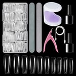 Carehabi Capsule Ongle Kit, Capsules Americaine Ongles Kit avec 500PCS Faux Ongles Mini Lampe à Ongles UV, Outils de Bricolag pour Les Studios de Manucure Et Diy Nail Art à La Maison
