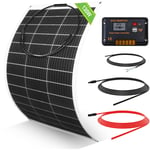Eco-worthy - 130W 12V flexible kit panneau solaire hors réseau:130W panneau solaire + 30A écran lcd régulateur de charge pwm + 5m de câble solaire