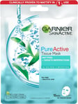 Garnier Pure Active Tea Tree & Salicylic Acid Sheet Mask, Mattfies Skin & Visibl