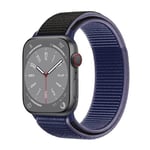 Nylon klokkerem Apple Watch 9 (45mm) - Midnight black