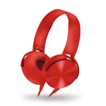 Freestyle Headset med kabel - Extra Bass - Med mikrofon - Rød