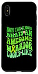 Coque pour iPhone XS Max Mental Health Warrior Retro Groovy Green Ribbon For Women