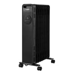 Elektrisk radiator i oljebad 2000W OCEANIC - 3 power - Elektronisk termostat - Fjärrkontroll - Mobil - Svart