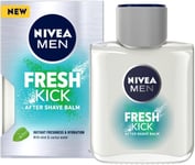 NIVEA MEN Fresh Kick After Shave Balm (100ml), Refreshing After Shave Lotion, M