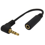 Interesting® 20cm Long Aux Right Angle 90 Degree 3.5mm Male to Female Extension Audio Cable Cord