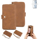 2in1 protection case for Nokia G60 5G wallet brown cover pouch