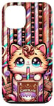 iPhone 15 Pro Kawaii Chocolate Milk Cat - Charming Japanese-Inspired Art Case