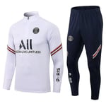 2021 Fotboll Paris Tröja Jacka Sportdräkt Caddy Vuxen Kostym Vit S 155cm white
