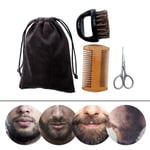 Beard Brush Comb Mens Mustache Hair Care Grooming Kit Scissors W