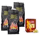 Grillbriketter 3 x 5 kg och Flame Braständare -