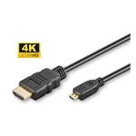Micro HDMI - 2.0-kabel 4K/60Hz Guldpläterad 1 m