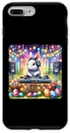 Coque pour iPhone 7 Plus/8 Plus Lapin de Pâques DJ à la fête du printemps. Platines de fête