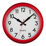 Premier Housewares Horloge Murale en métal pour Salon, Cuisine Rouge