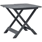 The Living Store - Table pliable de jardin Anthracite 79x72x70 cm Plastique Anthracite