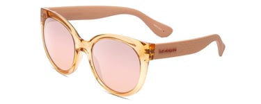 Havaianas NORONHA/M Cateye Sunglasses in Salmon Peach/Rose Gold Pink Mirror 52mm