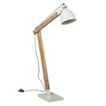 Relaxdays 10020515_49 Lampe de bureau design scandinave hauteur réglable 40 W Bois/Acier Blanc 18 x 72 x 111