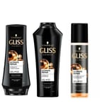 Schwarzkopf Gliss Kur Ultimate Repair shampoo, conditioner and hair spray-3pack